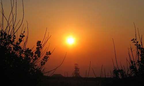 Sunset viewed from the Camping at the North Inn, Pendeen